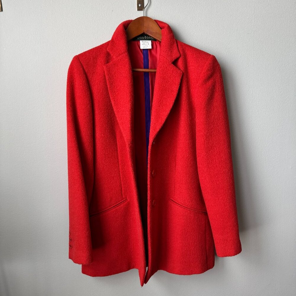 Wool Alpaca Blend Blazer Harvé Benard Red Jacket